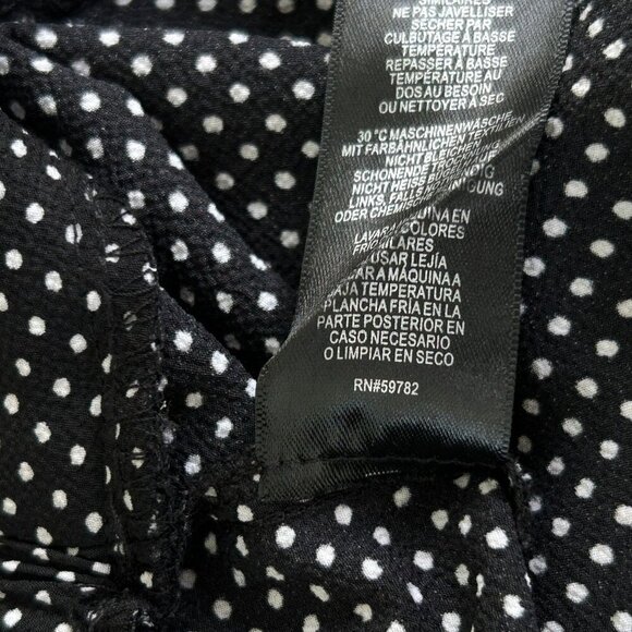 Adrianna Papell Flowy Crepe Palazzo Pants Dark Brown Polka Dot 34" x 27" Sz L - Picture 7 of 12